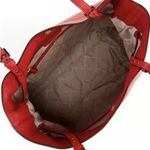 Michael Kors NWT Lenox Pebble Logo Charm Embossed Large Crimson Red Tote Bag Photo 1