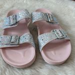 Pastel Pink Silver Rhinestone Embellished Sandals Size 5 Photo 1