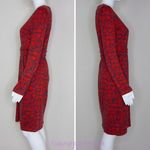 Boden cotton blend red floral print long sleeve dress‎ with pocket, size 4 Red Photo 3