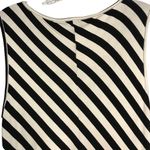 Nina Leonard Black and White Striped Dress with Crocheted Hem Size M Photo 3