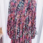 Vince Camuto Chiffon Tiered Mini Dress Long Balloon Sleeve Floral Print Lined Photo 9