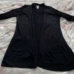 Chico's Chico’s black bamboo rayon open front cardigan with pockets, size 1 or M preppy Photo 9