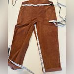 Aerie  Women's Brown Acid Wash Corduroy Oversized Jeans Overalls Photo 6