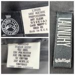 Vintage Laundry By Shelli Segal Leather Wool Pencil Skirt Black Herringbone 6 Photo 3