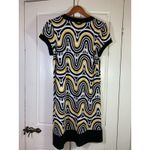 ABS Allen Schwartz  Retro Y2K 70s Style Dress‎ Womens Large Square Neck Stretch Photo 3