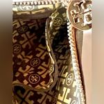 Tory Burch Pebble Leather Wristlet Zip Coin Card Purse Metallic Gold Rare 7”x5” Photo 5