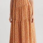 Madewell Georgette Ruffle-Sleeve Tiered Midi Dress In Daisy Meadow Size 8 Photo 1