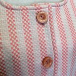 Jantzen  Vintage Pink Striped Button Up Knit Golf Vest 70's Size 16 Photo 2