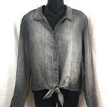 Cloth & Stone Anthropology whitewash tie front top Photo 0