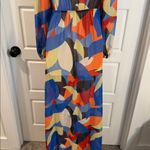 Anthropologie Beach Riot Shiloh Tie Front Abtract Printed Coverup Maxi Dress Small Photo 9
