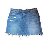 Pistola High Rise Distressed Denim Mini Skirt Photo 1