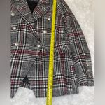 Bagatelle  Jacket Womens Medium Black Plaid Pea Coat Boho Button Up Flap Pockets Photo 6