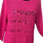 Chico's  2 Crochet Open Knit Sweater Top Textured Size M Bengali Pink Tessa Photo 1