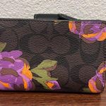 Coach Medium Corner Zip Wallet In Signature Canvas With Rose Print cl675 Photo 1