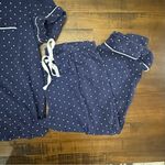 PAJAMAGRAM 2 pc pajama set Navy Polkadot women’s Medium Blue Photo 1