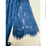 Lulus  Utterly In Love Navy Blue Lace Long Sleeve‎ Maxi Wrap Dress Sz S Photo 4