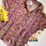 WD•NY Vintage silk WDNY Paisley print pink button shirt Photo 8