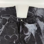 Machine Black Faded Smoky Design Wide Leg Jeans Size 25 Photo 1