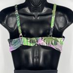 Swimsuits For All Tropical Floral Print Bikini 2 Piece Set Top Size 12 Bottoms 8 Green Photo 4