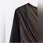 ZARA  Women’s Mixed Tulle Dress Small Black Mesh Overlay Long Sleeve Cocktail NWT Photo 3