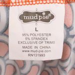 Mud Pie  Orange Navy Tie Back Midi Dress Vacation Summer Beachy Sleeveless Size L Photo 5