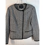 Lafayette 148 New York Black Multi Caridee Weave Blazer Black/white Size M Photo 5