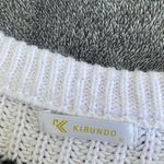 Chic Striped Black, White, and Orange Sweater Black Size M Photo 3