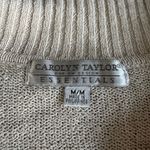 Vintage 90s Carolyn Taylor Essentials Ivory Cream Collared Sweater Size Medium White Photo 4