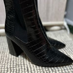 Steven By Steve Madden  Nico Black Croc-Patterned Ankle Booties Size 9.5 Photo 0