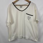 Disney Store Womens White Mickey Mouse Pocket V Neck Crop Ringer Tee Size L XL Size L Photo 7