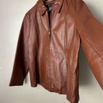 Dialogue Brown leather jacket full zip up Photo 3
