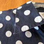 Talbots Long Sleeve Button Up Top Shirt Blue White Polka Dots Dot Vintage Size 4 Photo 4