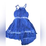Free People Asymmetrical Tie Dye Dress Blue Sleeveless Boho Festival Size XS Photo 3