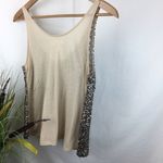 Decree  Tan & Gold Sequins Embellished Tank Top M Photo 1