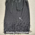 Ann Taylor Black Rhinestone Feather Hem Shift Dress 14 Party Cocktail Flapper Photo 13