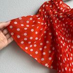 L'Agence L’AGENCE Bexley Off The Shoulder Smocked Blouse SZ XS TALL Orange Polka Dot $260 Photo 3