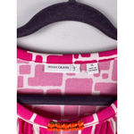 Susan Graver Pink Geometric Print Beaded V-Neck Top XL Stretch Knit Photo 1