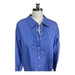 CHAPS  Blue White‎ Striped Button Down Coastal Preppy Shirt Long Sleeve Women's L Photo 1