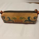 Patricia Nash  painted Italian leather pouch zipper top floral design Photo 3