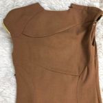 Gucci Sheath Dress Gold-tone Shoulder Accent Sleeve Size 40/S Wool Blend Neutral Photo 7