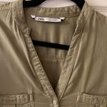 ZARA Green Mini Shirt Dress Photo 6