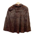 Vintage 1950s Mink Fur Capelet Stole Jacket Dark Brown ZCMI Salt Lake City Utah Photo 3