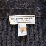 St. John Sport Black Zip Front Sweater with Corduroy Collar & Placket Sz L ❤️ Size L Photo 9
