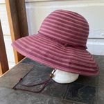 Women's San Diego Hat Company Wide Moldable Brim Sun Hat Maroon Purple Drawcord Pink Photo 1