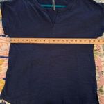 Anthropologie S Navy Split-neck High-Low Tunic Tee Oversized Photo 13