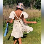 Free People  Cream Backless Tie Front Sundress Photo 5