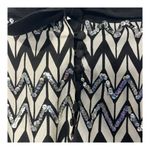 BCBGMAXAZRIA Sequin Skirt Black White Chevron Print Tie Waist Women Size Medium Photo 3