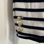 Crown & Ivy Womens Navy White Striped Gold Button Nautical Sailor Blazer Size XL Photo 3