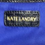 Kate Landry Elegant Black FAUX Crocodile-Embossed Handbag. GOLD CHAIN ACCENT Photo 2