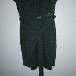 BKE  S Smart Knit Sleeveless Button Accent Belted Cardigan Sweater in Graphite Photo 10